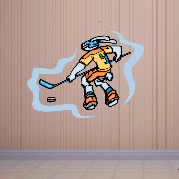 Image of Hockey Bunny Wall Decal - Vinyl Sticker - Car Sticker - Die Cut Sticker - CDSCOLOR004