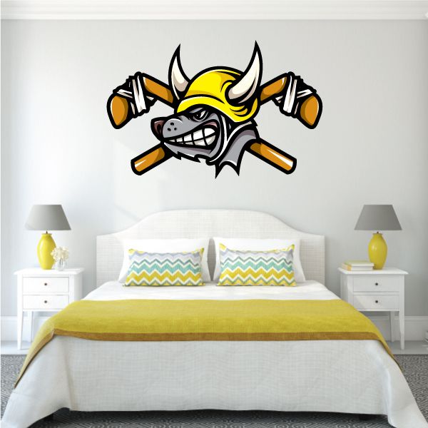 Image of Hockey Mascot Wall Decal - Vinyl Car Sticker - Uscolor005