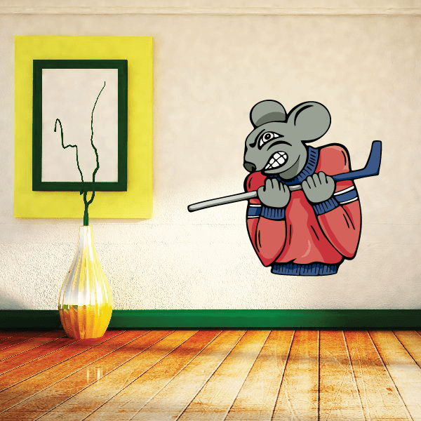 Image of Hockey Mascots Player Wall Decal - Vinyl Sticker - Car Sticker - Die Cut Sticker - CDSCOLOR160