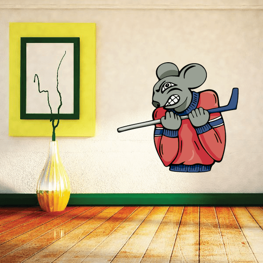 Image of Hockey Mascots Player Wall Decal - Vinyl Sticker - Car Sticker - Die Cut Sticker - CDSCOLOR160