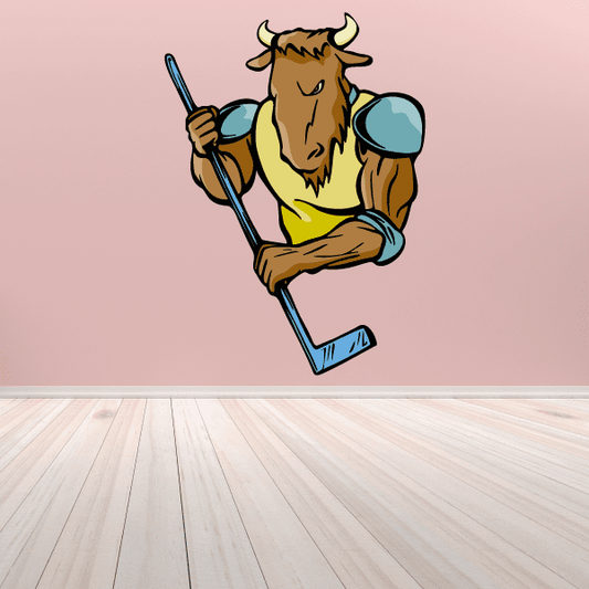 Image of Hockey Mascots Player Wall Decal - Vinyl Sticker - Car Sticker - Die Cut Sticker - CDSCOLOR168