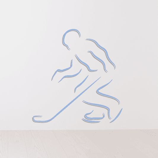Image of Hockey Player Wall Decal - Vinyl Sticker - Car Sticker - Die Cut Sticker - CDSCOLOR007