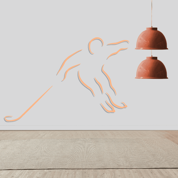 Image of Hockey Player Wall Decal - Vinyl Sticker - Car Sticker - Die Cut Sticker - CDSCOLOR014