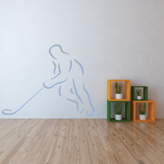 Image of Hockey Player Wall Decal - Vinyl Sticker - Car Sticker - Die Cut Sticker - CDSCOLOR027