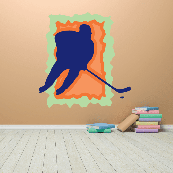 Image of Hockey Player Wall Decal - Vinyl Sticker - Car Sticker - Die Cut Sticker - CDSCOLOR050