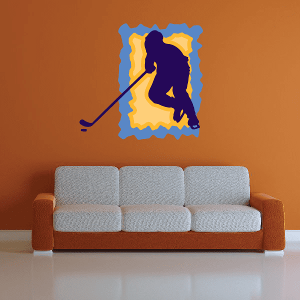 Image of Hockey Player Wall Decal - Vinyl Sticker - Car Sticker - Die Cut Sticker - CDSCOLOR058