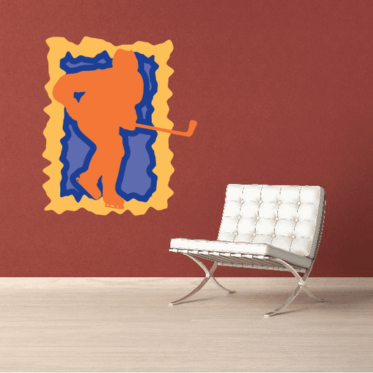 Image of Hockey Player Wall Decal - Vinyl Sticker - Car Sticker - Die Cut Sticker - CDSCOLOR060