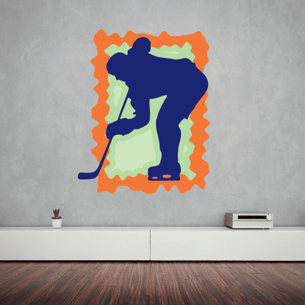 Image of Hockey Player Wall Decal - Vinyl Sticker - Car Sticker - Die Cut Sticker - CDSCOLOR063
