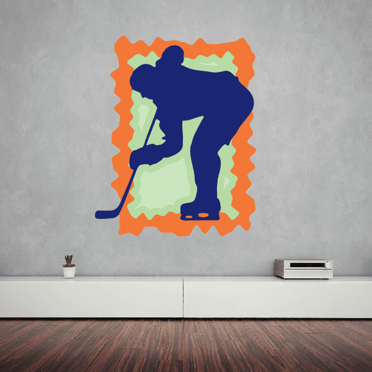 Image of Hockey Player Wall Decal - Vinyl Sticker - Car Sticker - Die Cut Sticker - CDSCOLOR063