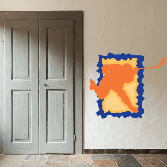 Image of Hockey Player Wall Decal - Vinyl Sticker - Car Sticker - Die Cut Sticker - CDSCOLOR064