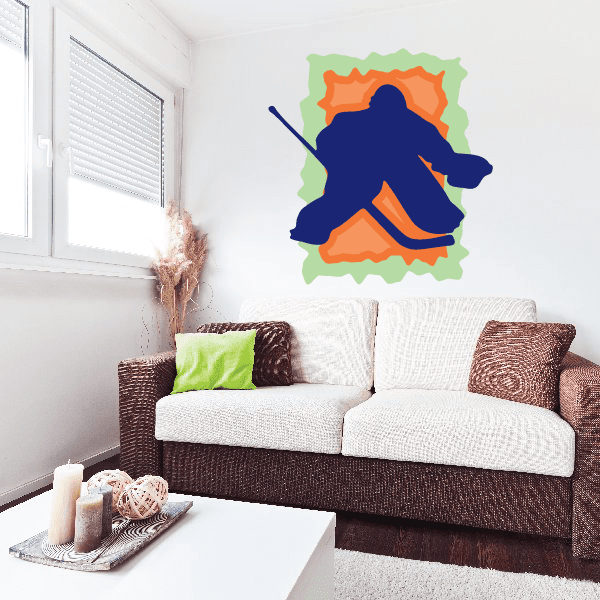 Image of Hockey Player Wall Decal - Vinyl Sticker - Car Sticker - Die Cut Sticker - CDSCOLOR065