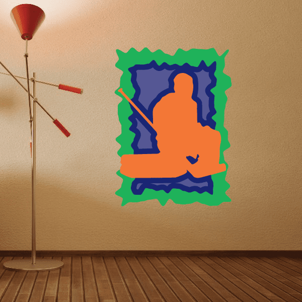 Image of Hockey Player Wall Decal - Vinyl Sticker - Car Sticker - Die Cut Sticker - CDSCOLOR066