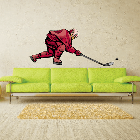 Image of Hockey Player Wall Decal - Vinyl Sticker - Car Sticker - Die Cut Sticker - CDSCOLOR073