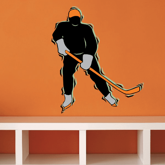 Image of Hockey Player Wall Decal - Vinyl Sticker - Car Sticker - Die Cut Sticker - CDSCOLOR078