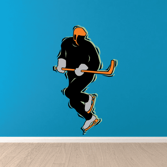 Image of Hockey Player Wall Decal - Vinyl Sticker - Car Sticker - Die Cut Sticker - CDSCOLOR083