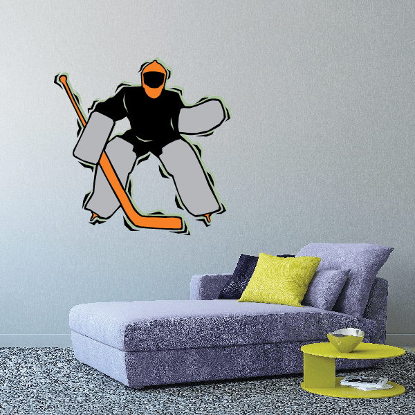 Image of Hockey Player Wall Decal - Vinyl Sticker - Car Sticker - Die Cut Sticker - CDSCOLOR086