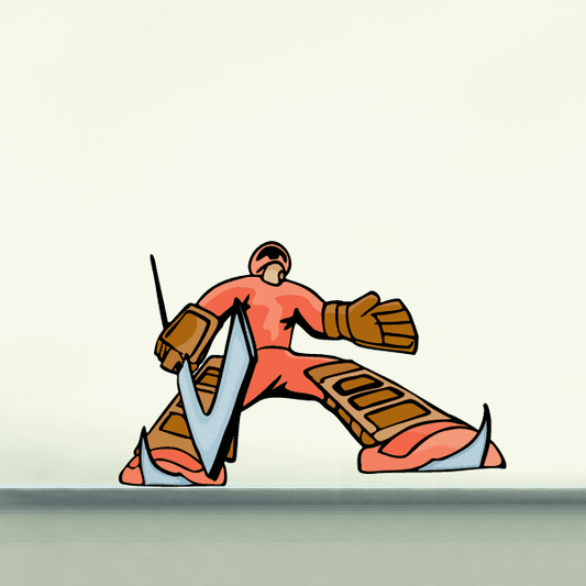 Image of Hockey Player Wall Decal - Vinyl Sticker - Car Sticker - Die Cut Sticker - CDSCOLOR088