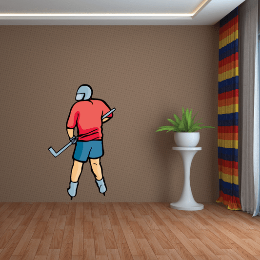 Image of Hockey Player Wall Decal - Vinyl Sticker - Car Sticker - Die Cut Sticker - CDSCOLOR118