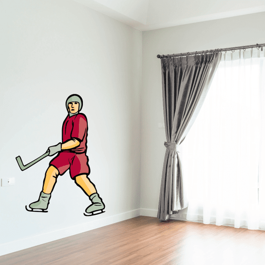 Image of Hockey Player Wall Decal - Vinyl Sticker - Car Sticker - Die Cut Sticker - CDSCOLOR120