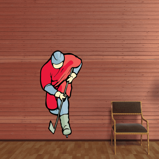 Image of Hockey Player Wall Decal - Vinyl Sticker - Car Sticker - Die Cut Sticker - CDSCOLOR122