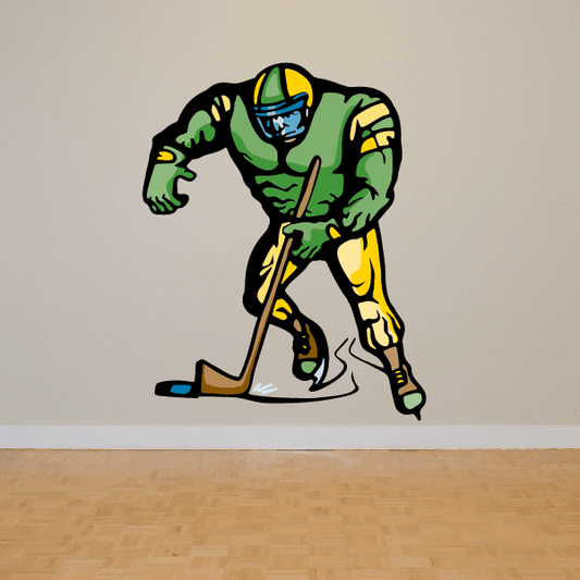 Image of Hockey Player Wall Decal - Vinyl Sticker - Car Sticker - Die Cut Sticker - CDSCOLOR132