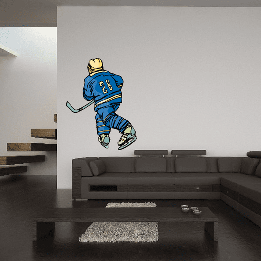 Image of Hockey Player Wall Decal - Vinyl Sticker - Car Sticker - Die Cut Sticker - CDSCOLOR134