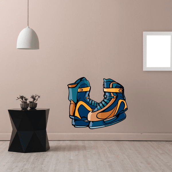 Image of Hockey Skates Player Wall Decal - Vinyl Sticker - Car Sticker - Die Cut Sticker - CDSCOLOR110