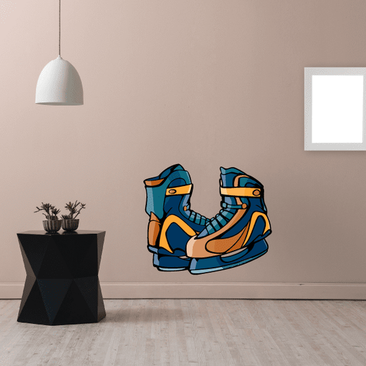 Image of Hockey Skates Player Wall Decal - Vinyl Sticker - Car Sticker - Die Cut Sticker - CDSCOLOR110