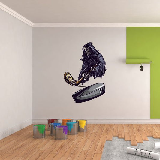Image of Hockey Skull Player Wall Decal - Vinyl Car Sticker - Uscolor009