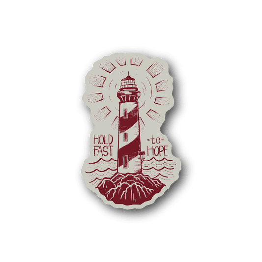 Hold Fast to Hope Lighthouse Vinyl Sticker weather-resistant vinyl sticker by VinylDisorder