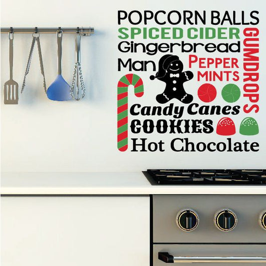 Image of Holiday Treats Typography Printed Decal