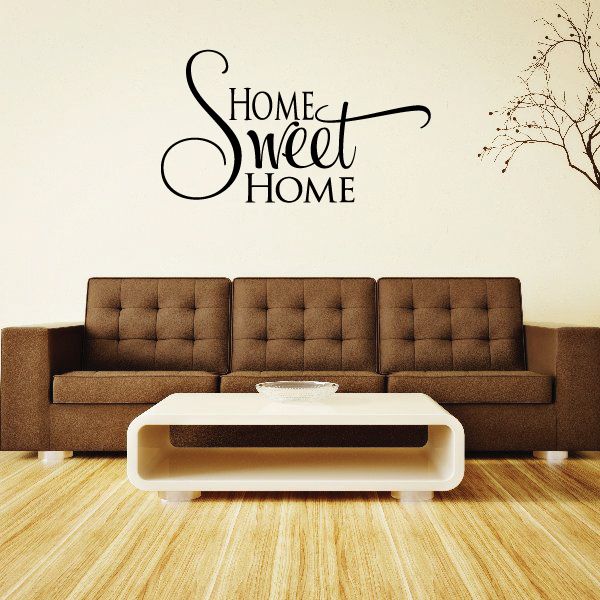 Home Sweet Home wall decal with black cursive lettering