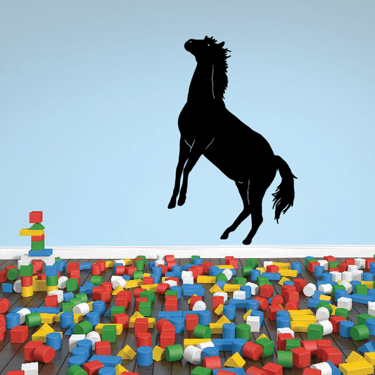 Black hopping horse wall decal silhouette
