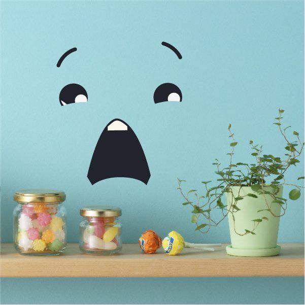 Image of Horrified Face Expression Wall Decal - Vinyl Decal - Car Decal - Idcolor040