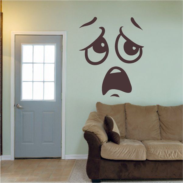Image of Horrified Face Expression Wall Decal - Vinyl Decal - Car Decal - Idcolor090