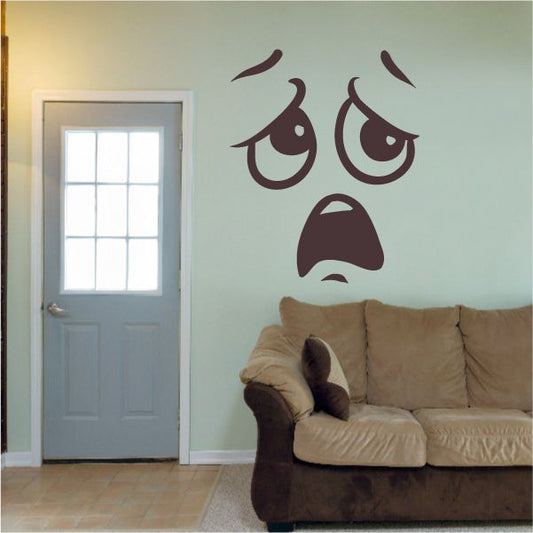 Image of Horrified Face Expression Wall Decal - Vinyl Decal - Car Decal - Idcolor090
