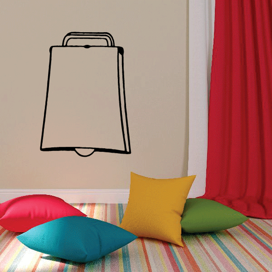 Black horse neck bell decal outline, wall-mounted decor sticker