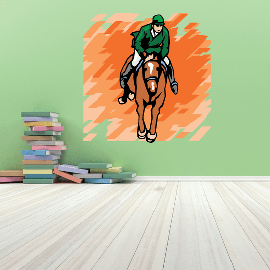 Image of Horse Racing Wall Decal - Vinyl Sticker - Car Sticker - Die Cut Sticker - SMcolor006