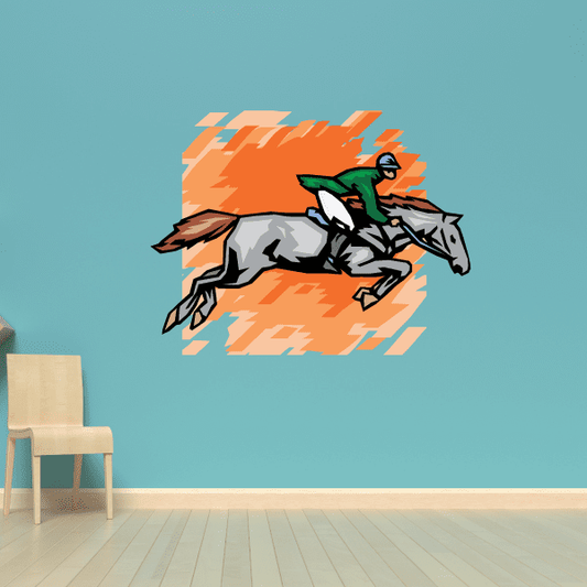 Image of Horse Racing Wall Decal - Vinyl Sticker - Car Sticker - Die Cut Sticker - SMcolor007