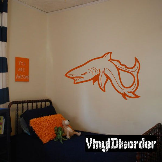 Image of Hostile Blue Shark Decal