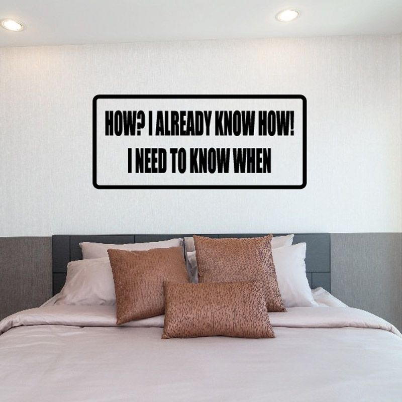 Rectangular wall decal with black border and bold text on white background