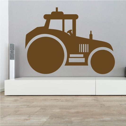 Brown tractor decal with front grille detail