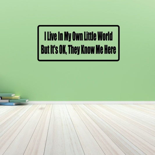 Wall decal with bold quote text in a rounded rectangular border