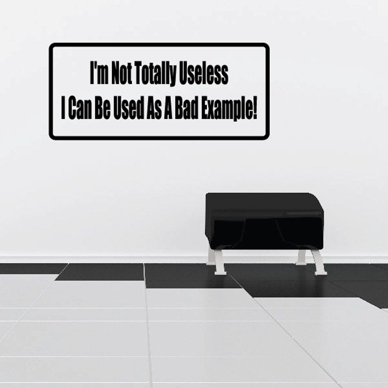 Inspirational quote decal with bold black text inside white rounded rectangle
