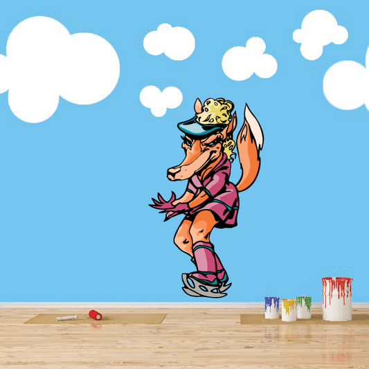 Image of Ice Skating Wall Decal - Vinyl Sticker - Car Sticker - Die Cut Sticker - CDScolor0006