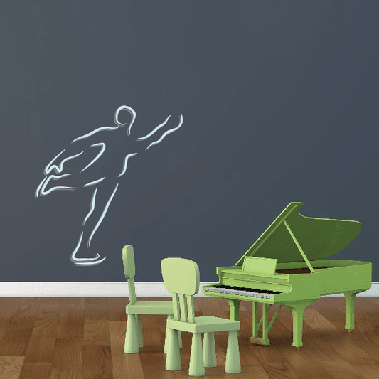 Image of Ice Skating Wall Decal - Vinyl Sticker - Car Sticker - Die Cut Sticker - CDScolor0040
