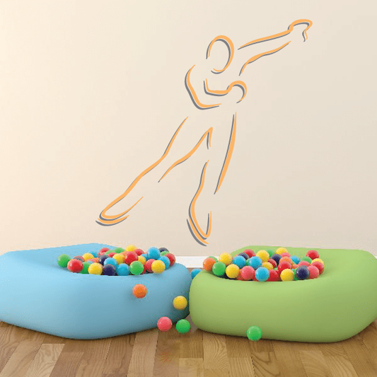 Image of Ice Skating Wall Decal - Vinyl Sticker - Car Sticker - Die Cut Sticker - CDScolor0042