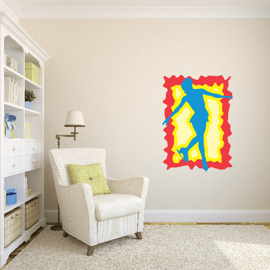Image of Ice Skating Wall Decal - Vinyl Sticker - Car Sticker - Die Cut Sticker - CDScolor0046