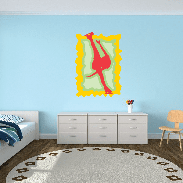 Image of Ice Skating Wall Decal - Vinyl Sticker - Car Sticker - Die Cut Sticker - CDScolor0047