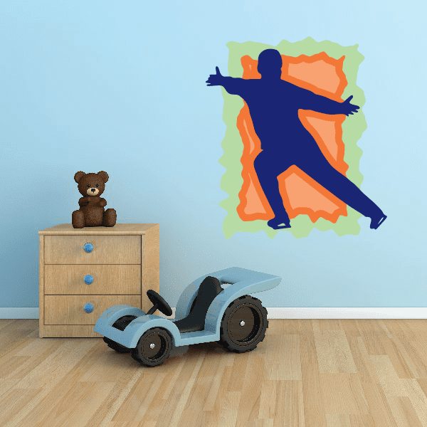 Image of Ice Skating Wall Decal - Vinyl Sticker - Car Sticker - Die Cut Sticker - CDScolor0049